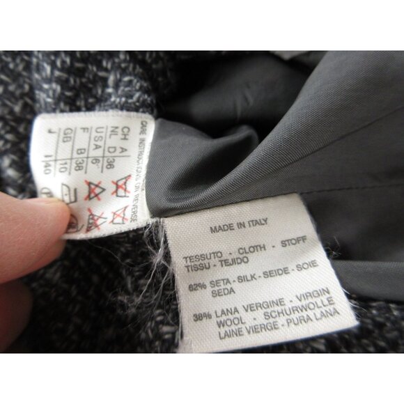 Max Mara Jacket 6 Silk Wool Tweed Blazer Button Up Career Italy * - Picture 10 of 13